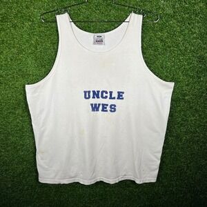 Pro Club Heavyweight Tank Top Mens 2XL White Uncle Wes Graphic Sleeveless Shirt